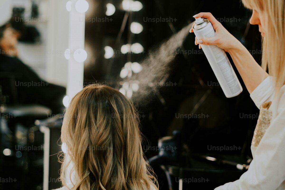 Hairstylist working at a salon station